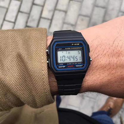 Montre numérique LED pour hommes, montre-bracelet Vintage en Silicone, horloge électronique