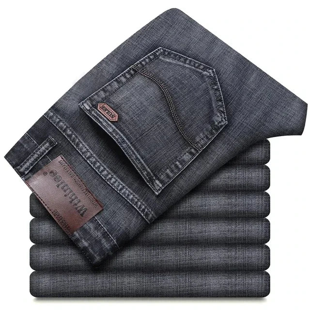 Jeans classiques gris noir pour hommes, jeans de travail, style décontracté, droits, à la mode, 2024