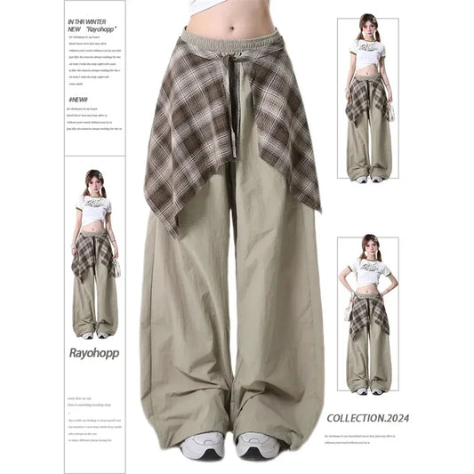 Pantalon de survêtement Hip-pop pour femmes, mode Harajuku Y2K, gothique, doux, jambes larges, Chic coréen, taille haute, ample, danse, 2025