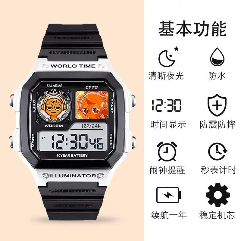 Kawaii Sprunki dessin animé enfants montre Sport montres bracelet en Silicone LED étanche montre numérique pour enfants montre-bracelet électronique