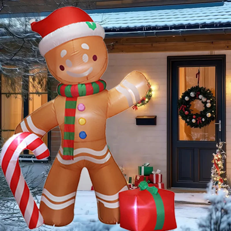 Décoration de noël gonflable du père noël avec lumières LED