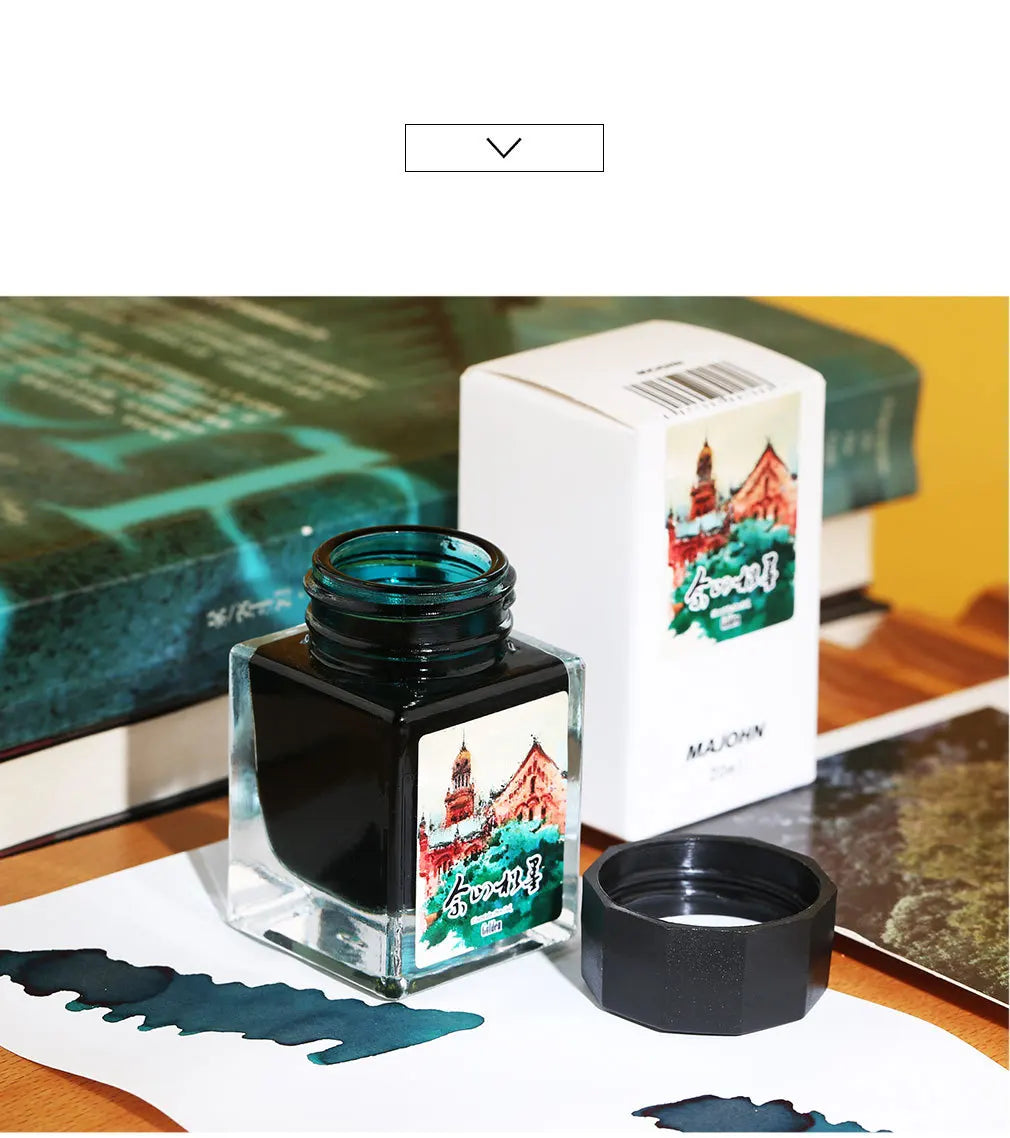 moonman - poudre d'or encre colorée trempée dans le stylo plume 20 ml