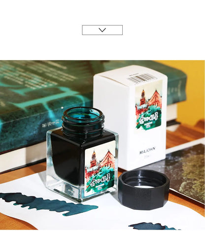 moonman - poudre d'or encre colorée trempée dans le stylo plume 20 ml