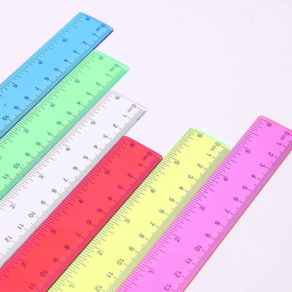 Ensemble de 6 règles de 15cm, règle droite en plastique couleur bonbon