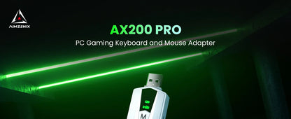 AIMZENIX AX200PRO Keyboard and Mouse Adapter, High Performance Converter | Compatible with Popular FPS Games | PC and NS Platforms