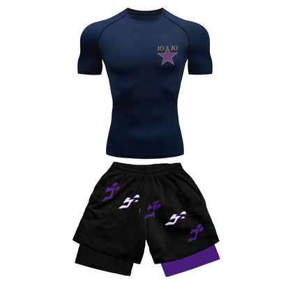 2025 Costume de sport de compression imprimé à la mode Vêtements d'été Costume athlétique pour hommes - Élégant Fitness Running Ensemble deux pièces décontracté