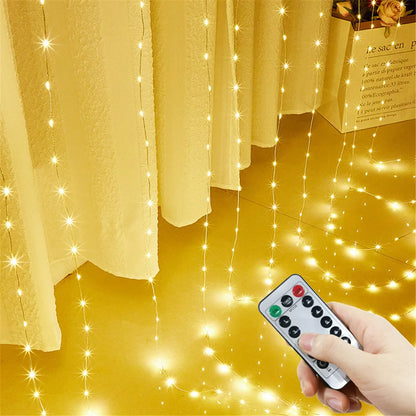 Guirlande de mariage fée lumières extérieur 8 Mode LED USB rideau lumineux chaîne fête de noël vacances décoration jardin lumière