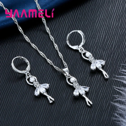 SYAAMELI – ensemble de bijoux pour femmes, bijoux, cadeaux, Design de danseuse de Ballet, collier, cerceau, boucles d'oreilles, fête