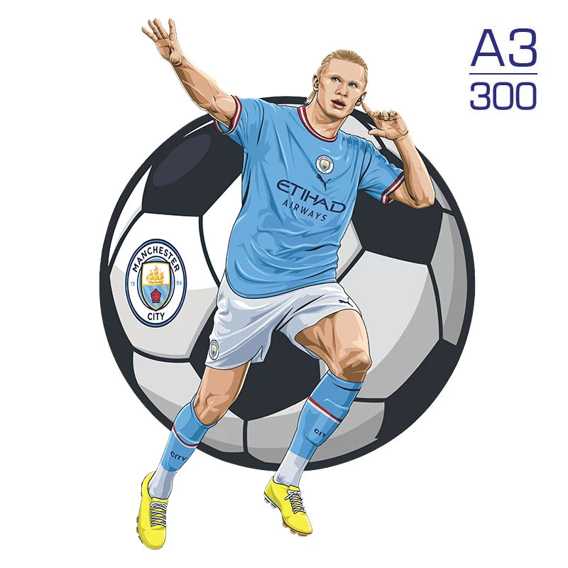 Puzzle étoile de Football Puzzle en bois étoiles de sport Puzzle pour enfants adultes éducatif fabuleux cadeau 300 pièces bricolage Puzzle jouets