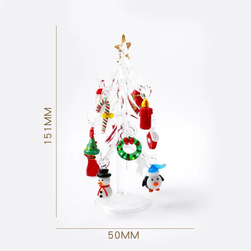 Ornements en verre pour arbre de noël en cristal, décoration de maison, série de noël, décorations de salle en cristaux pour cadeau