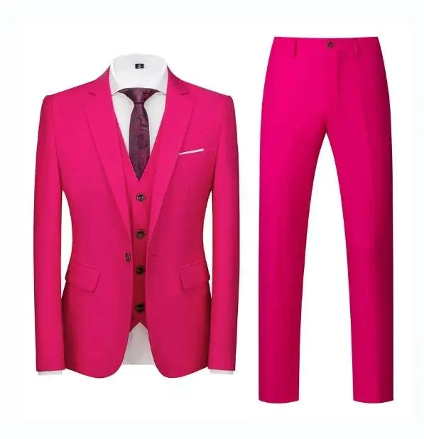 Costume vert clair pour Homme, 3 pièces (veste + pantalon + gilet), noir, gris, rouge, Terno Masculino, mode Slim, taille asiatique M-6XL