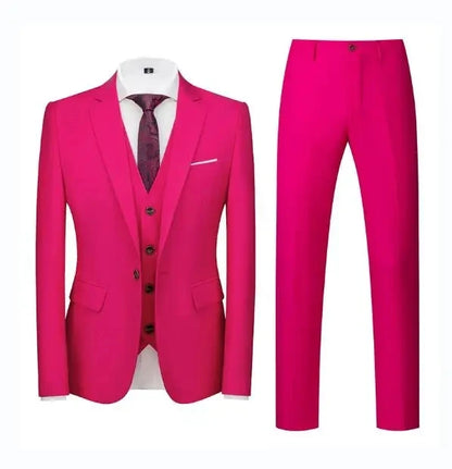 Costume vert clair pour Homme, 3 pièces (veste + pantalon + gilet), noir, gris, rouge, Terno Masculino, mode Slim, taille asiatique M-6XL