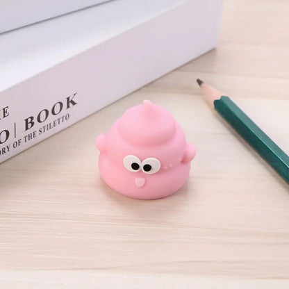 Taille-crayon portable en forme de caca, manuel, PVC, dessin animé, mini fournitures scolaires, papeterie