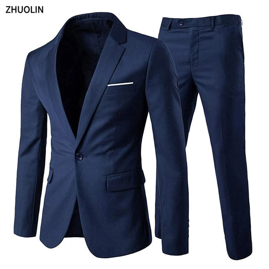 Costumes formels complets Ternos pour hommes, blazers élégants, pantalons et vestes, costume de luxe, vêtements de mariage, affaires, 2 pièces, 3 ensembles