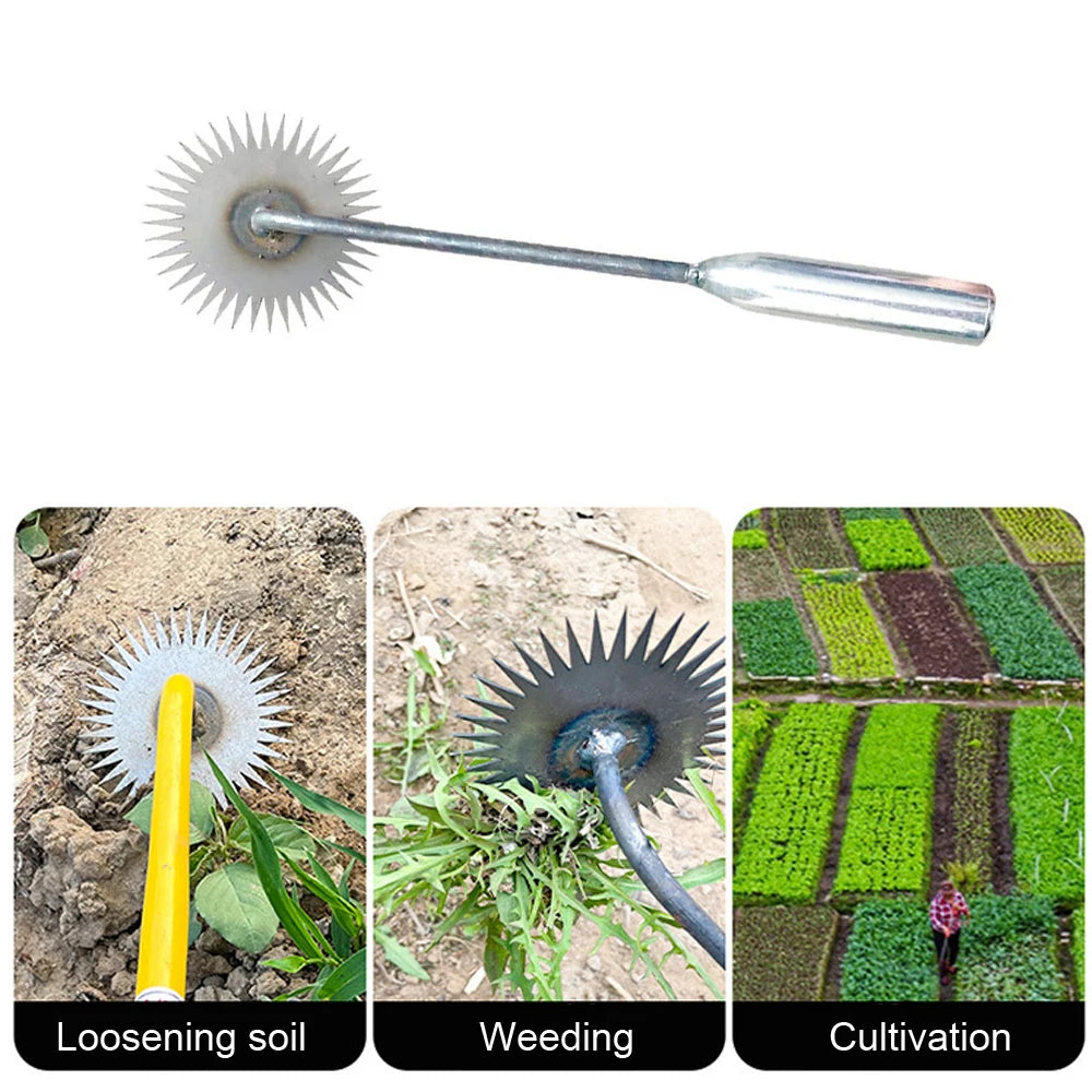 Outil manuel de désherbage pour pelouse et jardin, désherbeur manuel forgé en acier au manganèse, dents en forme de fleur de soleil, usage touristique