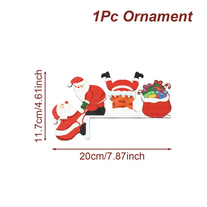 Cadre de porte en bois bonhomme en pain d'épice de noël, décoration de joyeux noël pour la maison, ornement de noël 2025, nouvel an 2026