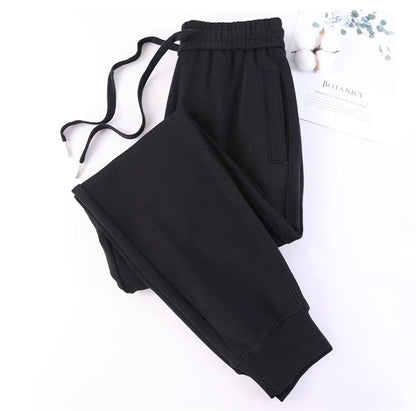 FjWomen's-Pantalon droit décontracté 100% coton, pantalon de survêtement rose, proximité féminine, wstring Bundle Foot Harem, printemps, automne