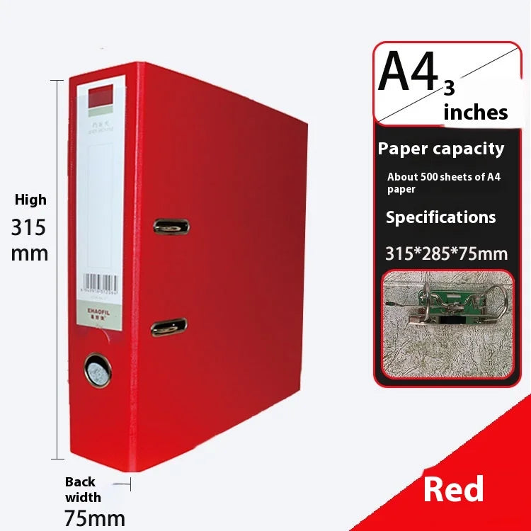 Grand classeur à anneaux multicolore A4, classeur à levier pour Documents,