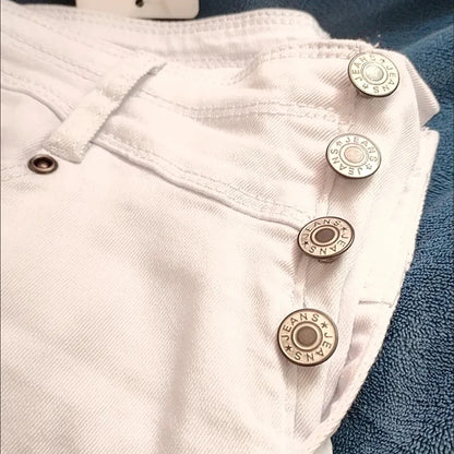 Jean crayon taille haute pour femme, pantalon en denim blanc skinny, leggings coréens, grande taille 34, Vaqueros commandés, Kot Pantolon, décontracté, nouveau