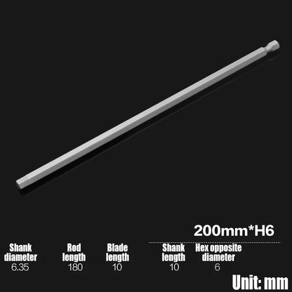 Foret Allen à tête hexagonale H2-H10, 75mm, 150mm, 200mm, embout de tournevis hexagonal électrique, tête de lot magnétique, tournevis à percussion, 1 pièce