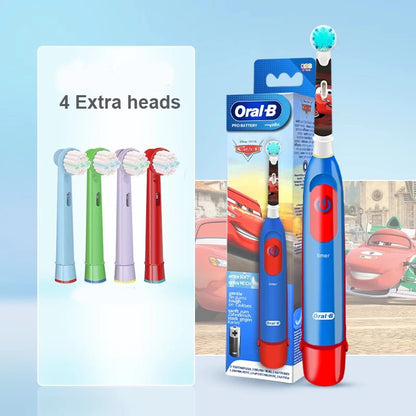 Oral-B-Brosse à dents électrique pour enfants, poils souples, tête de brosse de résubdivision, 2 fonctions d'apprentissage, enfants de 5 ans et plus