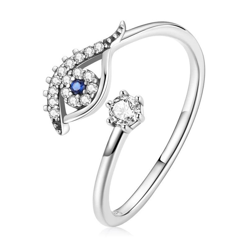 WOSTU-Bagues ajustables en argent regardé 925 pour femme, bijoux originaux empilables, taille ouverte