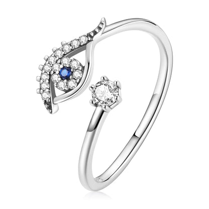 WOSTU-Bagues ajustables en argent regardé 925 pour femme, bijoux originaux empilables, taille ouverte