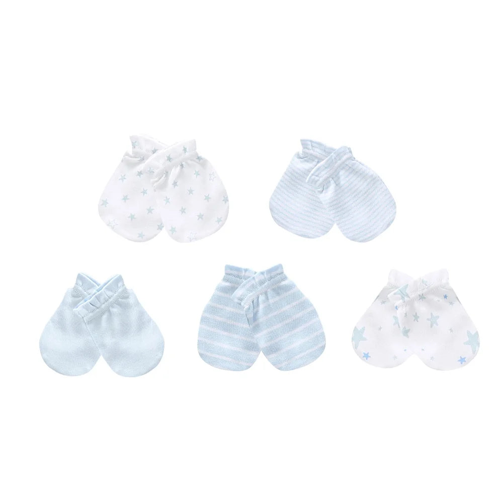 Kiddien'aime-Ensemble bonnet et gants pour nouveau-né, accessoires de vêtements pour bébé garçon, bonnets 100% coton, chapeau d'hôpital, mitaines trempées, 0-6M, lot de 10 pièces
