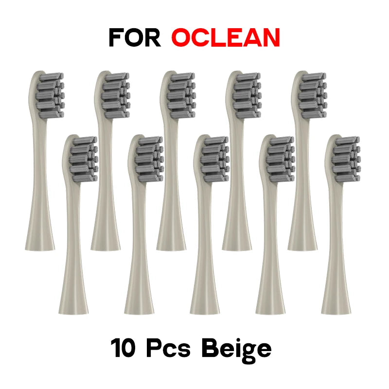 Têtes de brosse à dents de rechange, 10 pièces, pour Oclean, gamme complète, buses DuPont souples, scellées sous vide, emballées