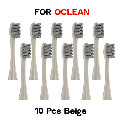 Têtes de brosse à dents de rechange, 10 pièces, pour Oclean, gamme complète, buses DuPont souples, scellées sous vide, emballées
