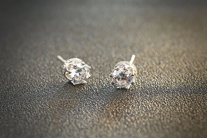 Boucles d'oreilles classiques en argent Sterling 925 pour hommes et femmes, accessoires en cristal CZ, Zircon cubique de qualité supérieure, bijoux