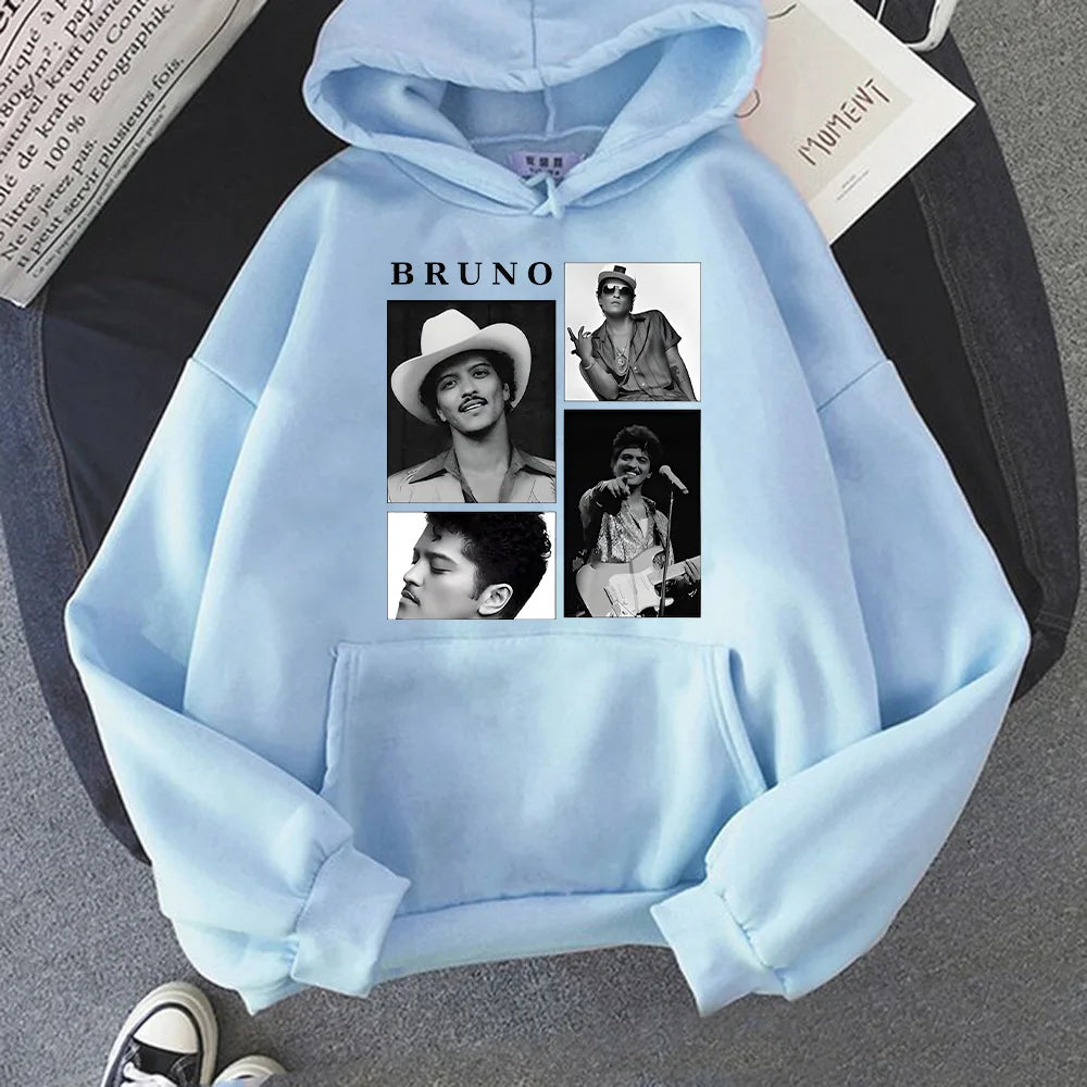 Bruno Grain-Sweat-shirt à capuche vintage unisexe, pull classique, vêtements pour hommes et femmes, Funk Soul Music Merch