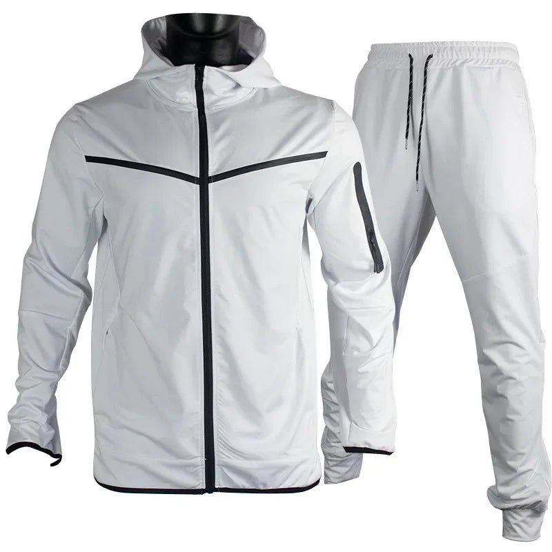 Manteau de sport pour hommes printemps et automne nouvelle taille européenne vêtements de sport pantalon à capuche ensemble décontracté survêtement hommes