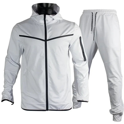 Manteau de sport pour hommes printemps et automne nouvelle taille européenne vêtements de sport pantalon à capuche ensemble décontracté survêtement hommes