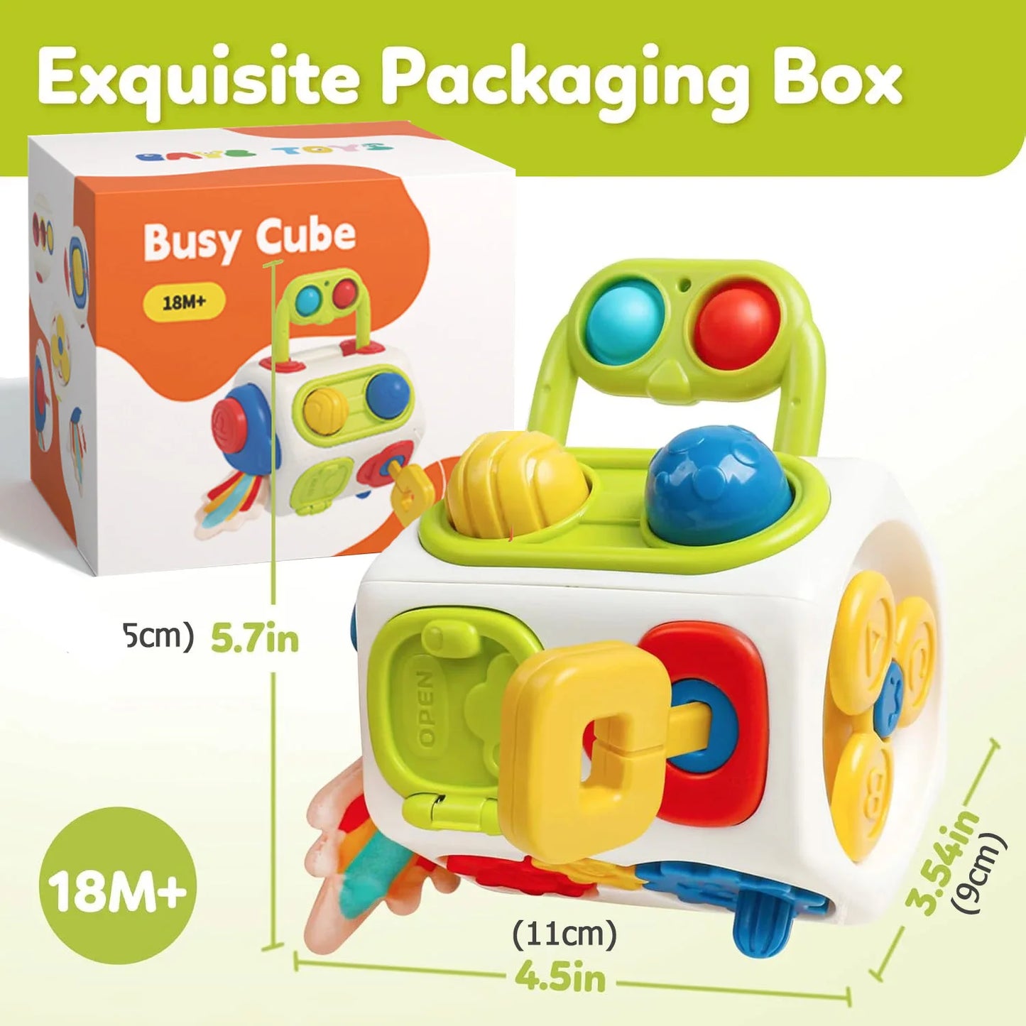 Cube occupé Montessori, jouets pour activités sensorielles pour tout-petits, planche occupée, apprentissage éducatif précoce, jouets de voyage, cadeau pour enfants