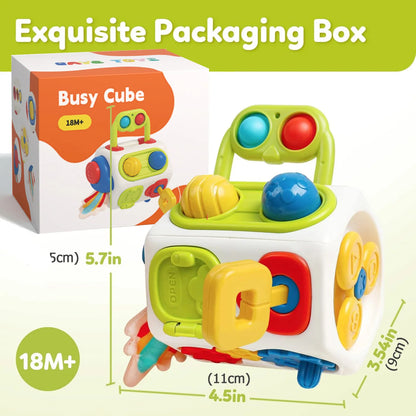 Cube occupé Montessori, jouets pour activités sensorielles pour tout-petits, planche occupée, apprentissage éducatif précoce, jouets de voyage, cadeau pour enfants