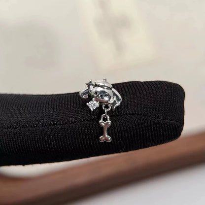 Boucles d'oreilles en argent pour femmes, 1 pièce, griffe d'os de chien en acier inoxydable 316L,