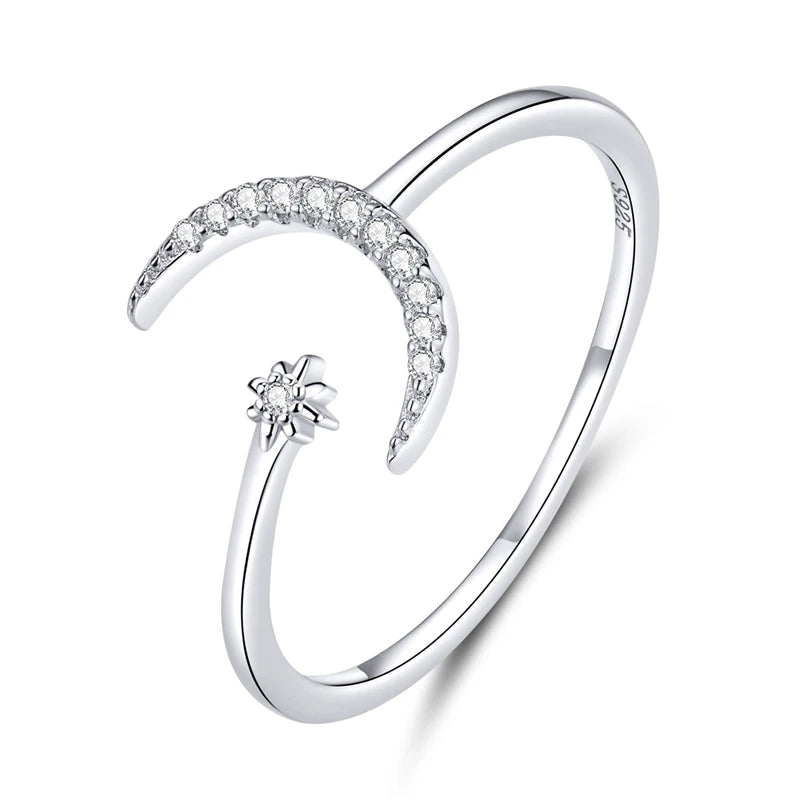 WOSTU-Bagues ajustables en argent regardé 925 pour femme, bijoux originaux empilables, taille ouverte