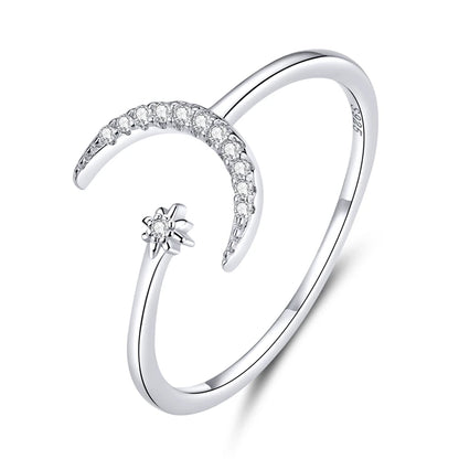 WOSTU-Bagues ajustables en argent regardé 925 pour femme, bijoux originaux empilables, taille ouverte