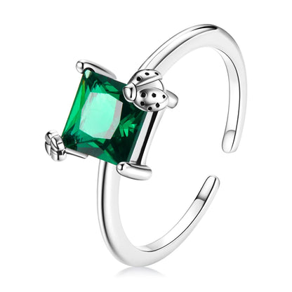 WOSTU-Bagues ajustables en argent regardé 925 pour femme, bijoux originaux empilables, taille ouverte