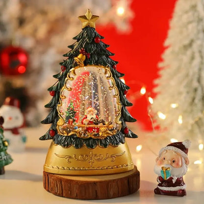 Les veilleuses lumineuses de Noël décèrent le bureau avec des flocons de neige et des lanternes à vent de Noël créant une atmosphère festive