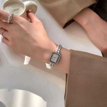 Perle de luxe cloutée Bracelet femmes montre dames cadeau Bracelet montres mode Quartz