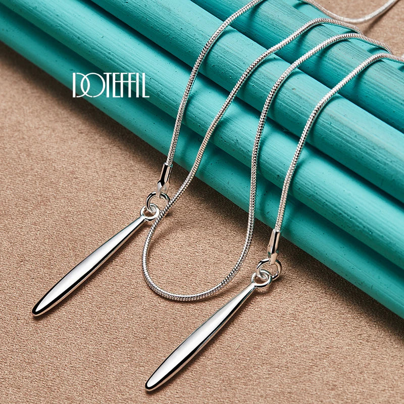 DOTEFFIL – collier chaîne serpent à Double feuille en argent Sterling 925 pour femmes, bijoux de fête de fiançailles et de mariage