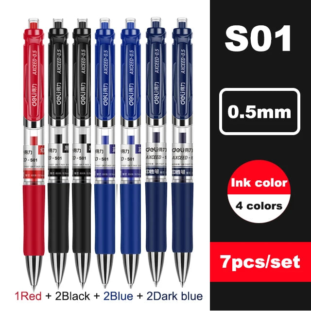 Deli-Ensemble de stylos à bille rétractables Bullet Gel