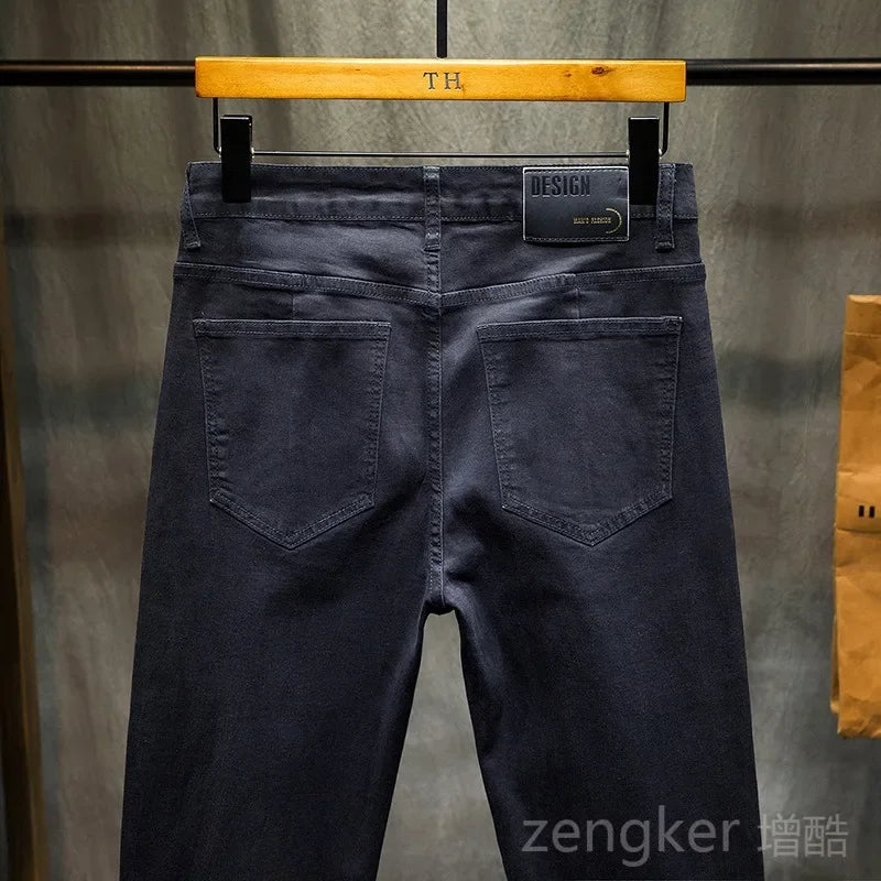 Jean de printemps noir pour hommes, pantalon crayon élastique, sarouel, ample, grande taille, long, 44 46, nouvelle collection