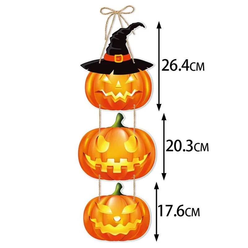 Décorations suspendues d'halloween, décoration murale de porte fantôme chauve-souris, ornements de citrouille pour fête, maison hantée, décorations de scène de Bar