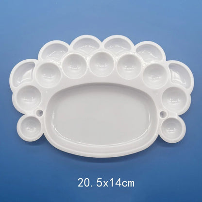 Palette de peinture plateau de peinture en plastique formes multiples tailles bureau école étudiant dessin fournitures d'art aquarelle peinture à l'huile ZYF