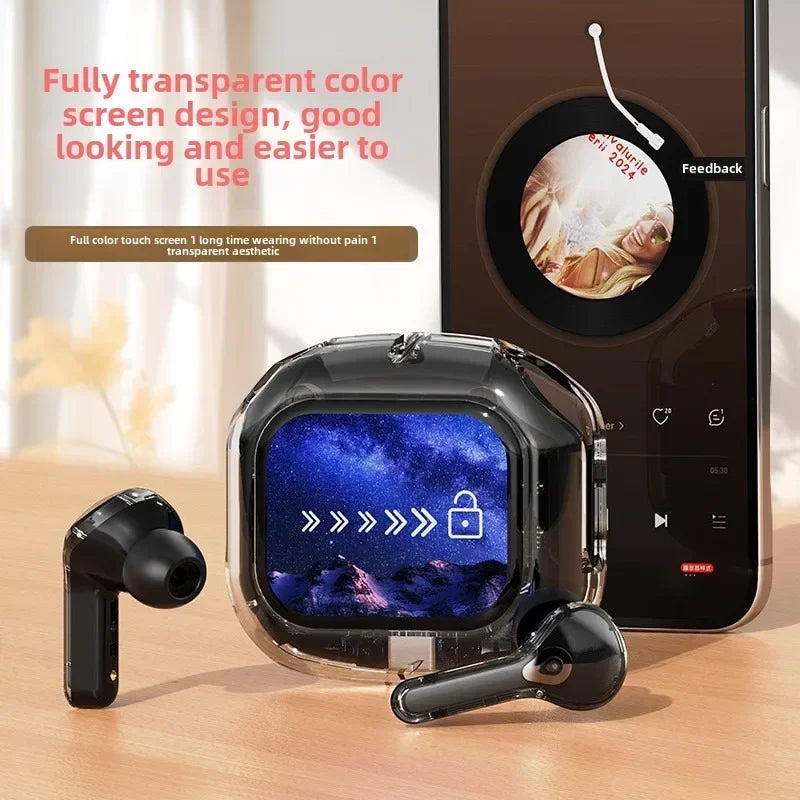 Écouteurs sans fil compatibles Bluetooth, écran LCD, TWS