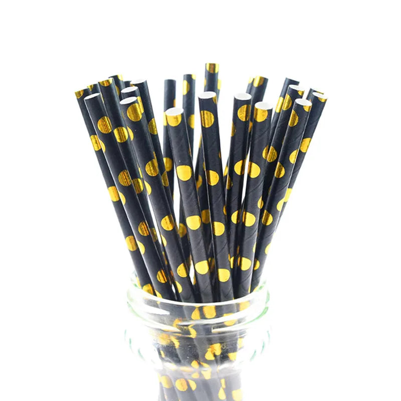 Pailles en Papier Noir à Rayures Étoiles, Moustache, Zèbre, pour Décoration de ixPréChristophe, Mariage, Anniversaire, Halloween, 25 Pièces