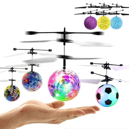 Mini Drone coloré LED brillant RC, boule volante, hélicoptère, boule de cristal légère, Induction, avion quadrirotor, jouets pour enfants